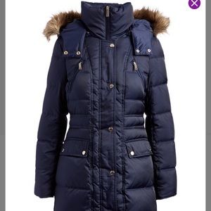 Kenneth Cole Faux Fur Hood Puffer Coat